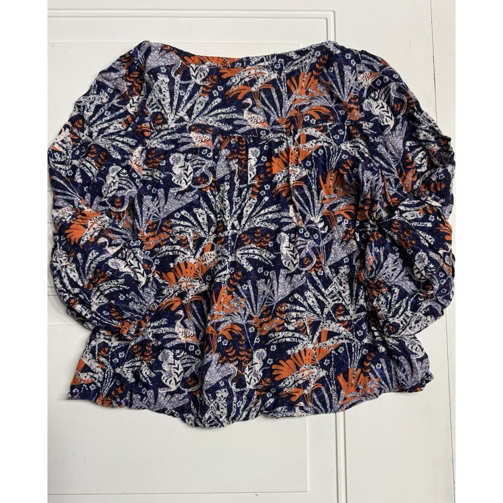 Maeve Anthropologie Boho Women’s Top Blouse XS Multicolor Blue 3/4 Sleeve - Picture 6 of 8